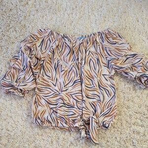 CeCe Off-Shoulder Animal Print Blouse